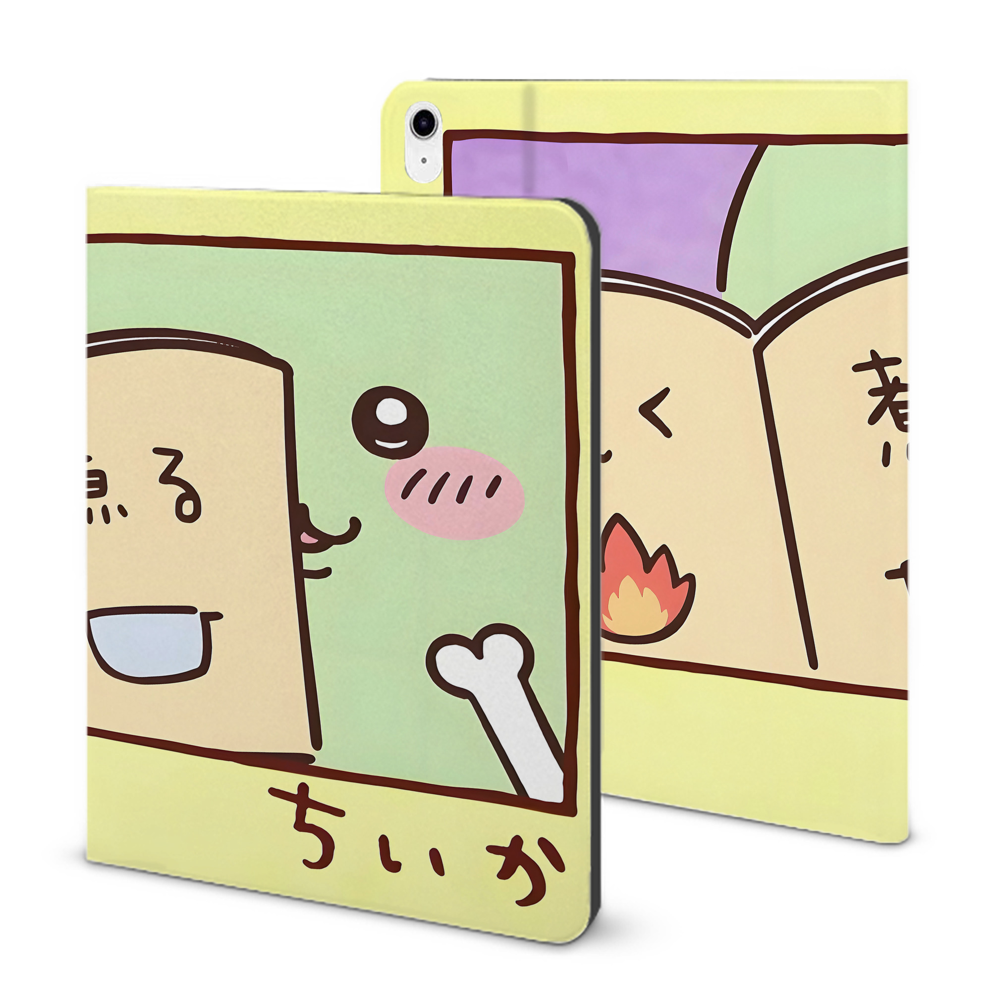 （画像用） ちいかわ Chii-kawa IPad ケース ブック型 PUレザー TPU 耐衝撃 軽量 薄型 ペン収納なし 全面保護 IPad 各モデル対応